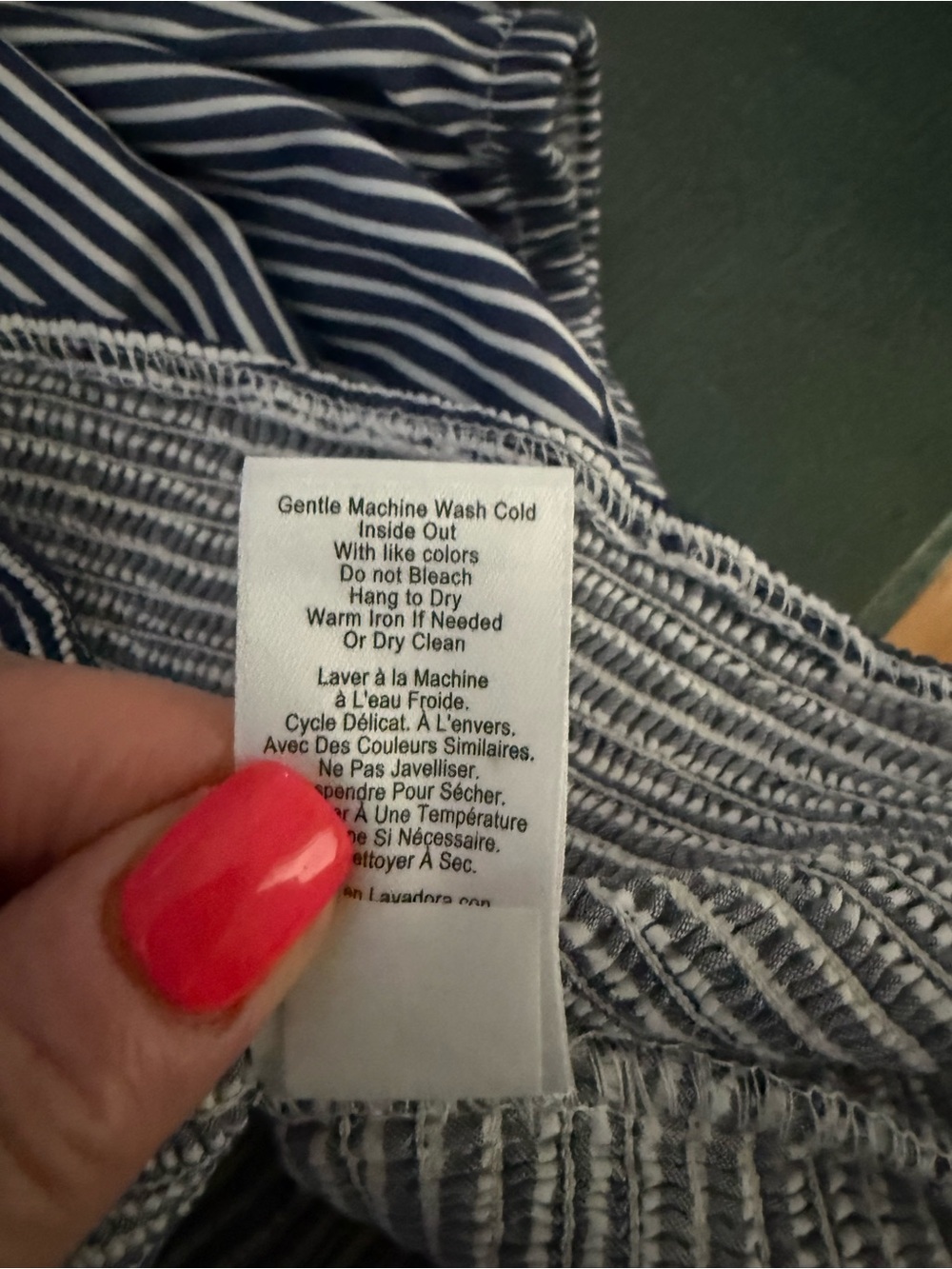 Nation LTD Navy & White Striped Square Neck Puff Sleeve Top - Picture 6 of 9